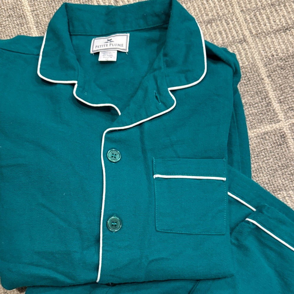 Petite Plume dark green Pajama Set